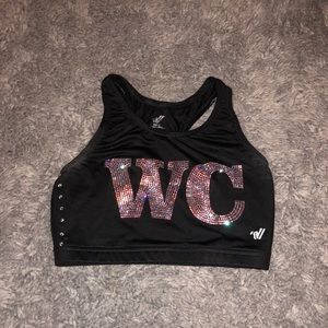 Rhinestoned sports bra
